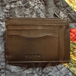 Coach Black Leather Card Holder